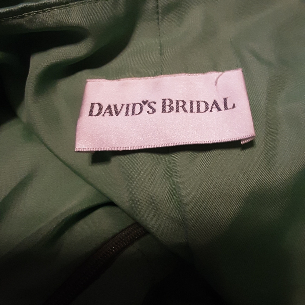 Dave Bridal Strapless Green Satin Dress - Picture 4 of 4